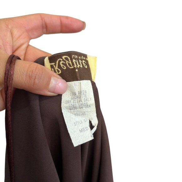 VTG Y2k Regine Los Angeles Fairycore Maxi Slip Deep V Back Embellished Dress M - Picture 7 of 16